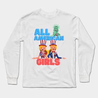 all american girls messy bun u Long Sleeve T-Shirt